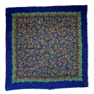 Vintage Paisley Floral Raw Edge Scarf